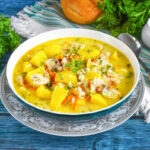 Сырный суп с курицей и плавленным сыром